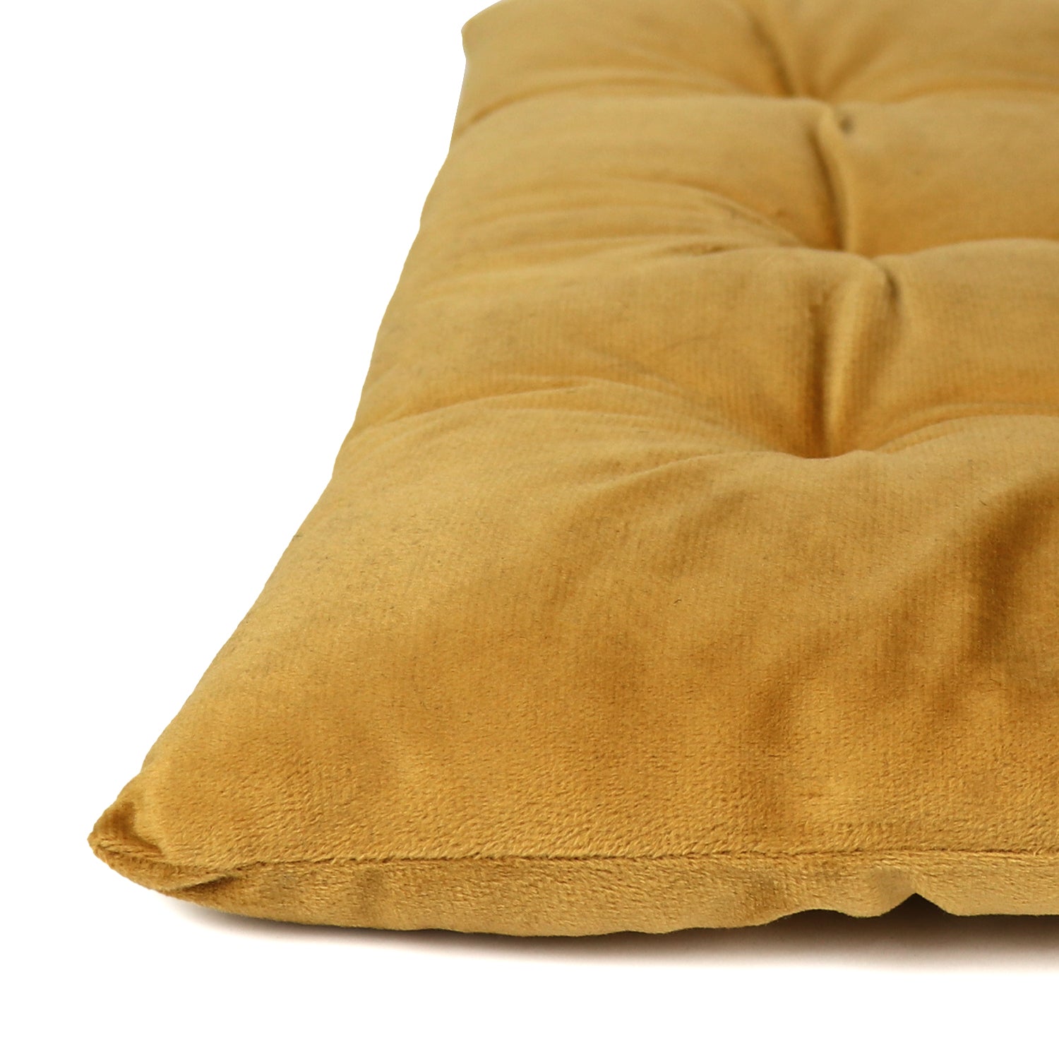 Velvet Slip Free Tufted  Chair Cushion Mustard 40x40cm - Pack of 4 - Cotton Home