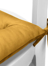Velvet Slip Free Tufted  Chair Cushion Mustard 40x40cm - Pack of 4 - Cotton Home