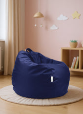 Kids Bean Bag Chair Premium PU Leather 50x80x80cm - Navy Blue