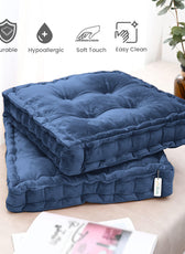 Serenity Velvet Multipurpose Seat Cushion 40x40cm  Pack of 2  Square Shape Seating - Cotton Home