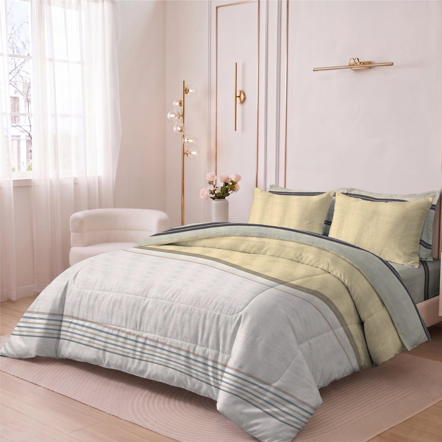 Avendra 350TC  Cotton 6-Piece Set Premium Quality King Comforter Set 220x240cm