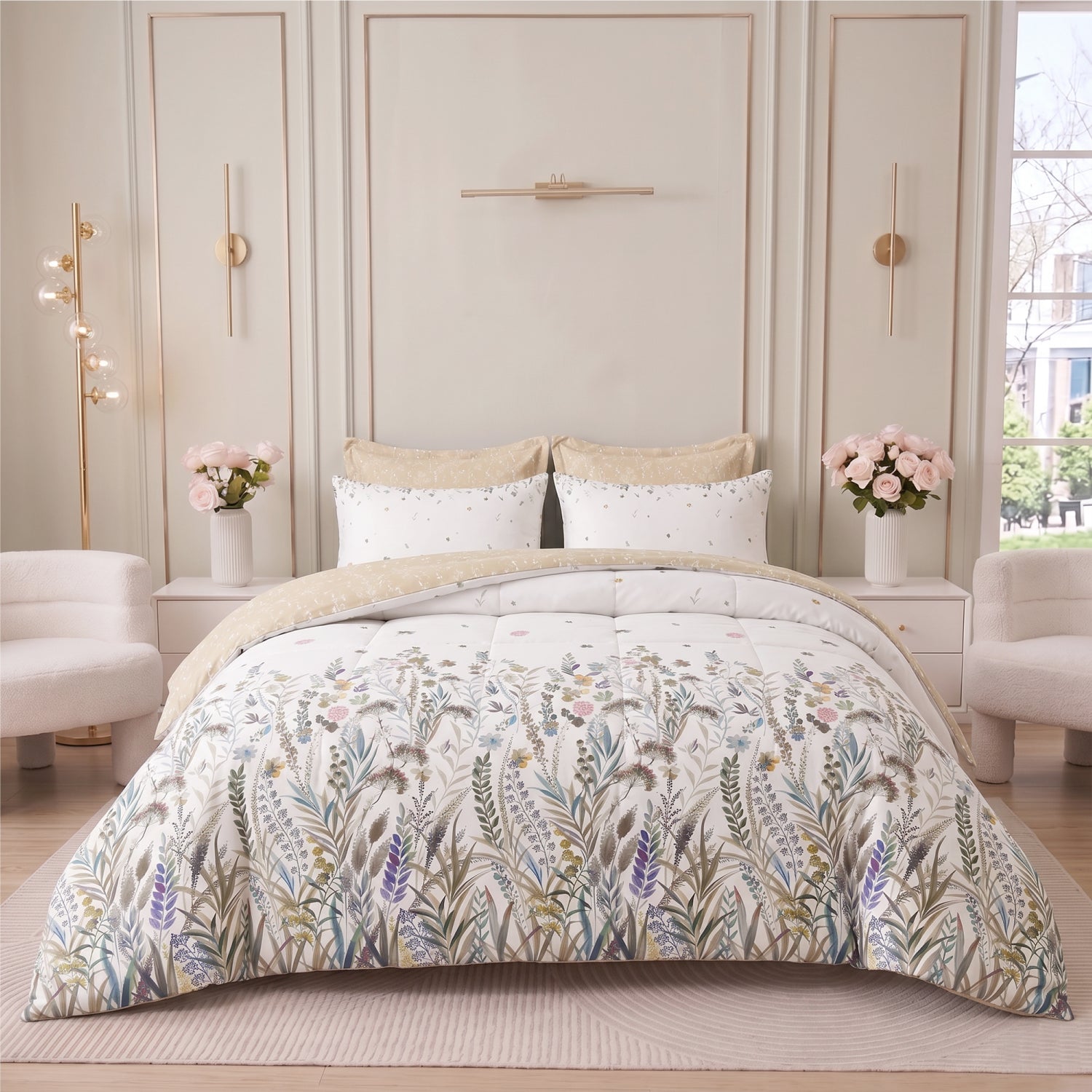 Mirelta 350TC  Cotton 6-Piece Set Premium Quality King Comforter Set 220x240cm