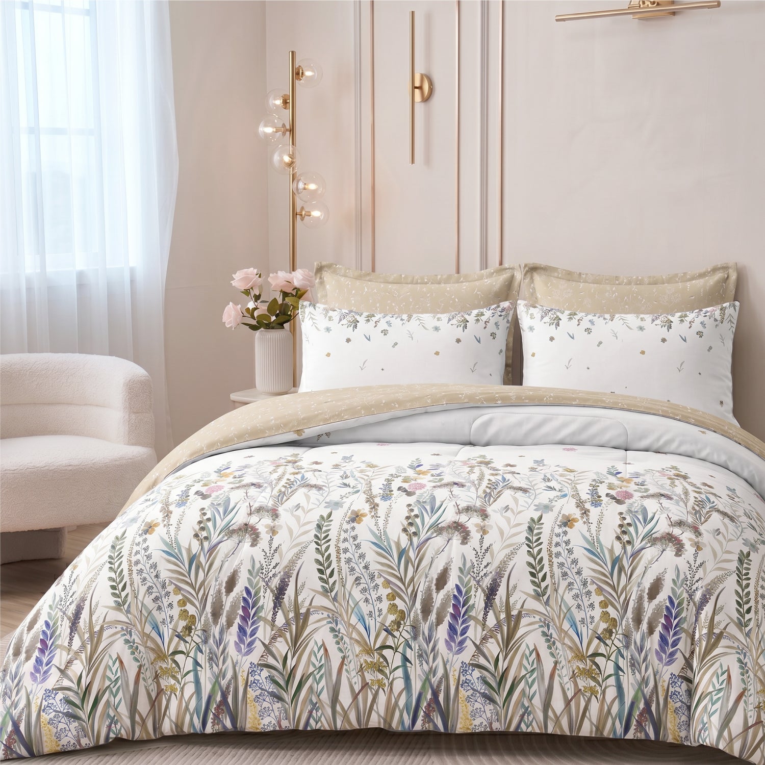 Mirelta 350TC  Cotton 6-Piece Set Premium Quality King Comforter Set 220x240cm