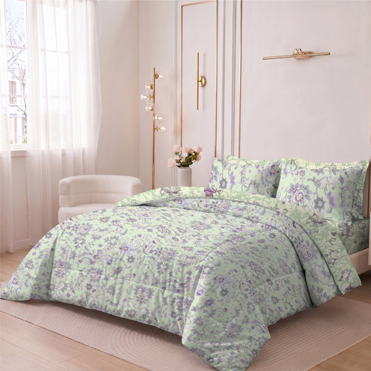 Zenvia 350TC  Cotton 6-Piece Set Premium Quality King Comforter Set 220x240cm