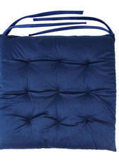 Velvet Slip Free Tufted  Chair Cushion Navy Blue 40x40cm - Pack of 2 - Cotton Home
