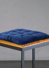 Velvet Slip Free Tufted  Chair Cushion Navy Blue 40x40cm - Cotton Home