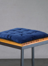 Velvet Slip Free Tufted  Chair Cushion Navy Blue 40x40cm - Pack of 2 - Cotton Home