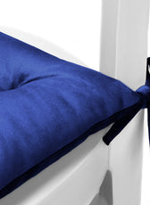 Velvet Slip Free Tufted  Chair Cushion Navy Blue 40x40cm - Pack of 2 - Cotton Home