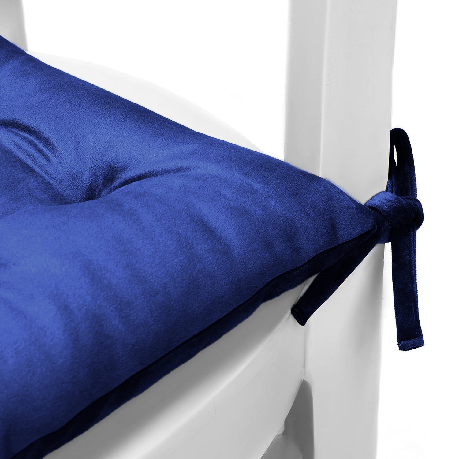 Velvet Slip Free Tufted  Chair Cushion Navy Blue 40x40cm - Pack of 2 - Cotton Home