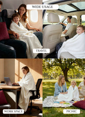 Collage of Burgundy Dormella 2-in-1 Cushion with Blanket 40x40cm Cushion with 160x220cm Blanket 