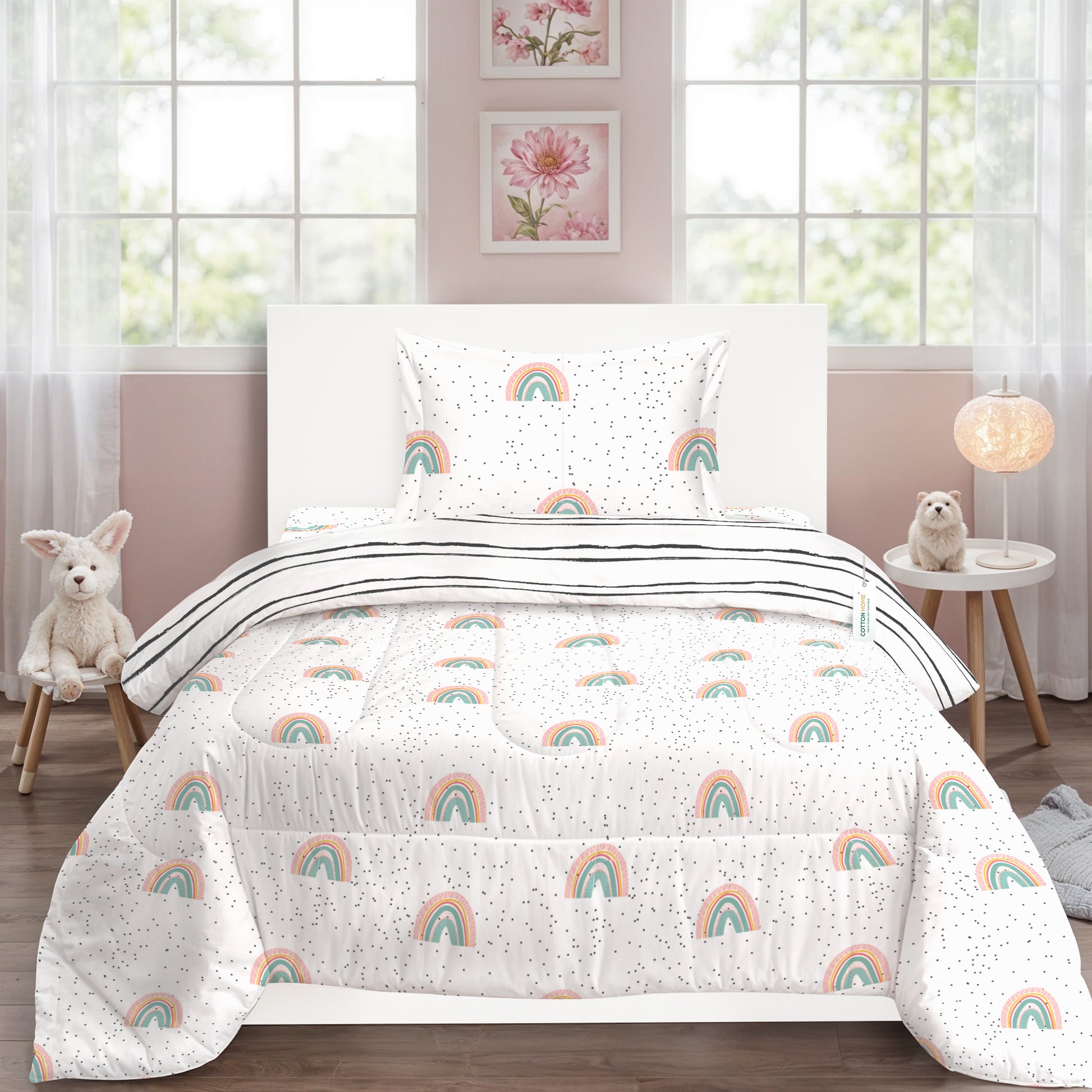 Premium Cotton 3PC Bedding Set Kids Comforter Set 135x220cm Twinkle Dots