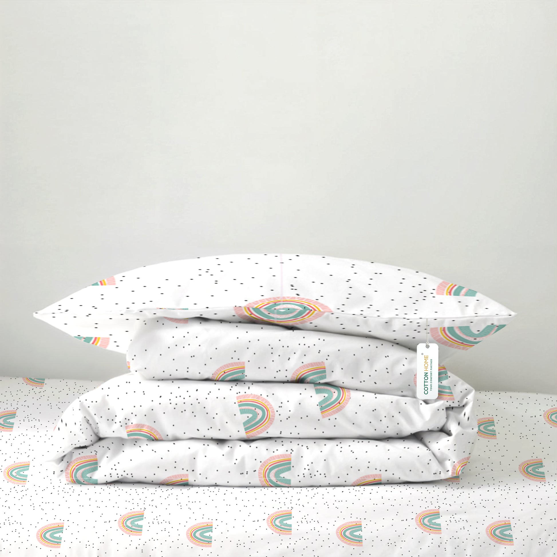 Premium Cotton 3PC Bedding Set Kids Comforter Set 135x220cm Twinkle Dots