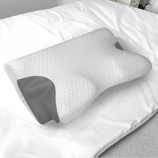 Ergo Memory Foam Pillow with Breathable, Washable Cover 60x40x10cm