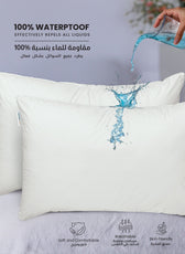 PU Laminated Waterproof Pillow Protector 50 X 75 CM - 2 Piece, White
