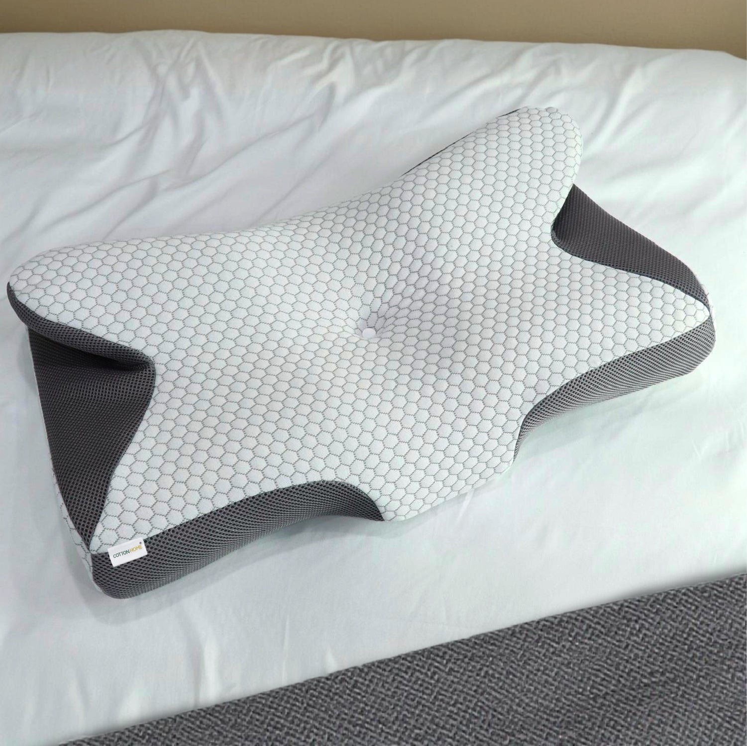 Ergo Memory Foam Pillow with Breathable, Washable Cover  64x40x12cm