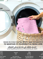 Stripe Fitted Sheet Set King 180x200+30cm with Pillowcases Pink