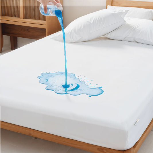 PU Laminated Waterproof Mattress Protector 150x200+35cm with Deep Pocket