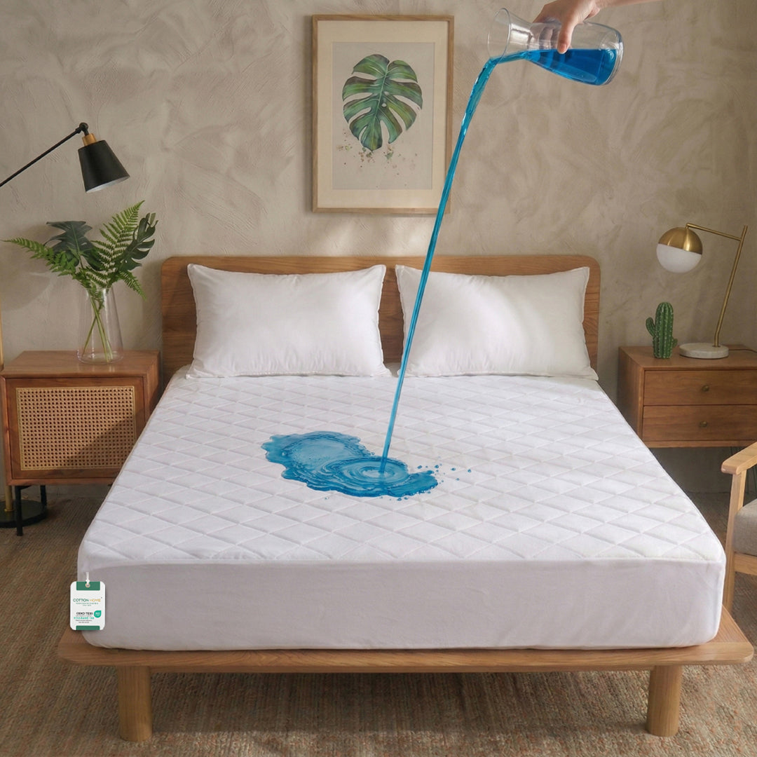 Quilted Thickened Waterproof Double Mattress Protector - 140x200+35cm