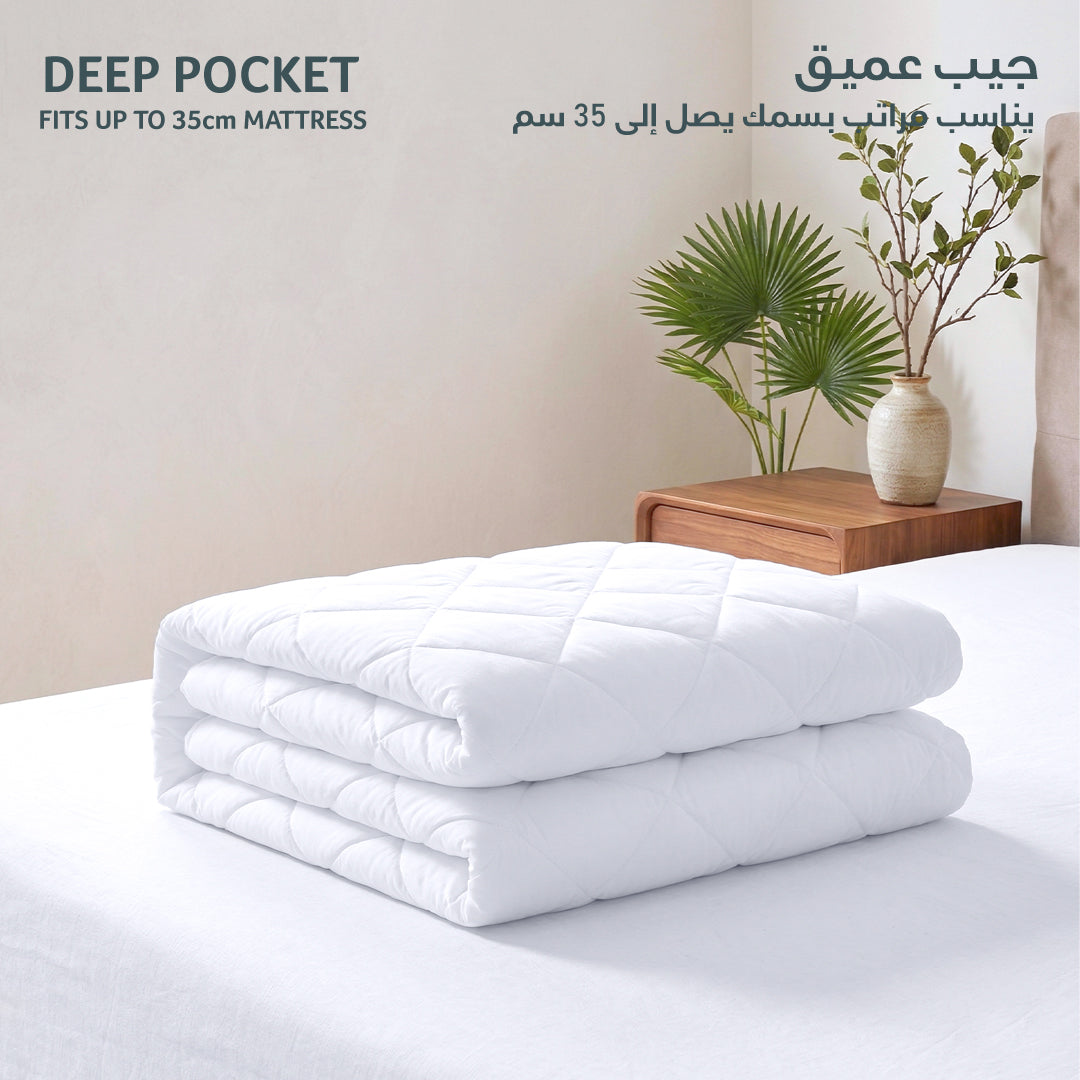 Quilted Thickened Waterproof Double Mattress Protector - 140x200+35cm