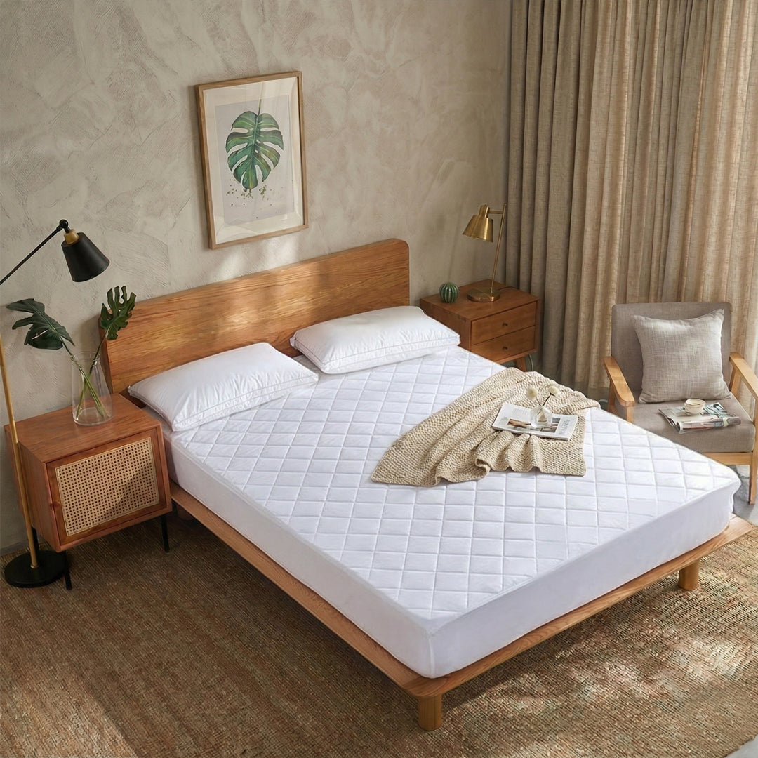Quilted Thickened Waterproof Double Mattress Protector - 140x200+35cm
