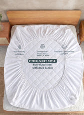 Quilted Thickened Waterproof Double Mattress Protector - 140x200+35cm