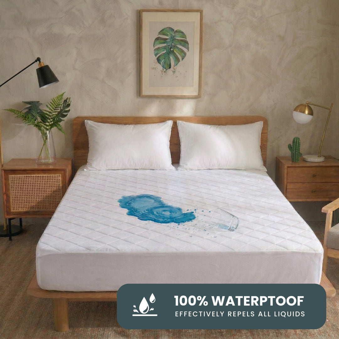 Quilted Thickened Waterproof Double Mattress Protector - 140x200+35cm