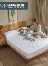 Quilted Thickened Waterproof Double Mattress Protector - 140x200+35cm