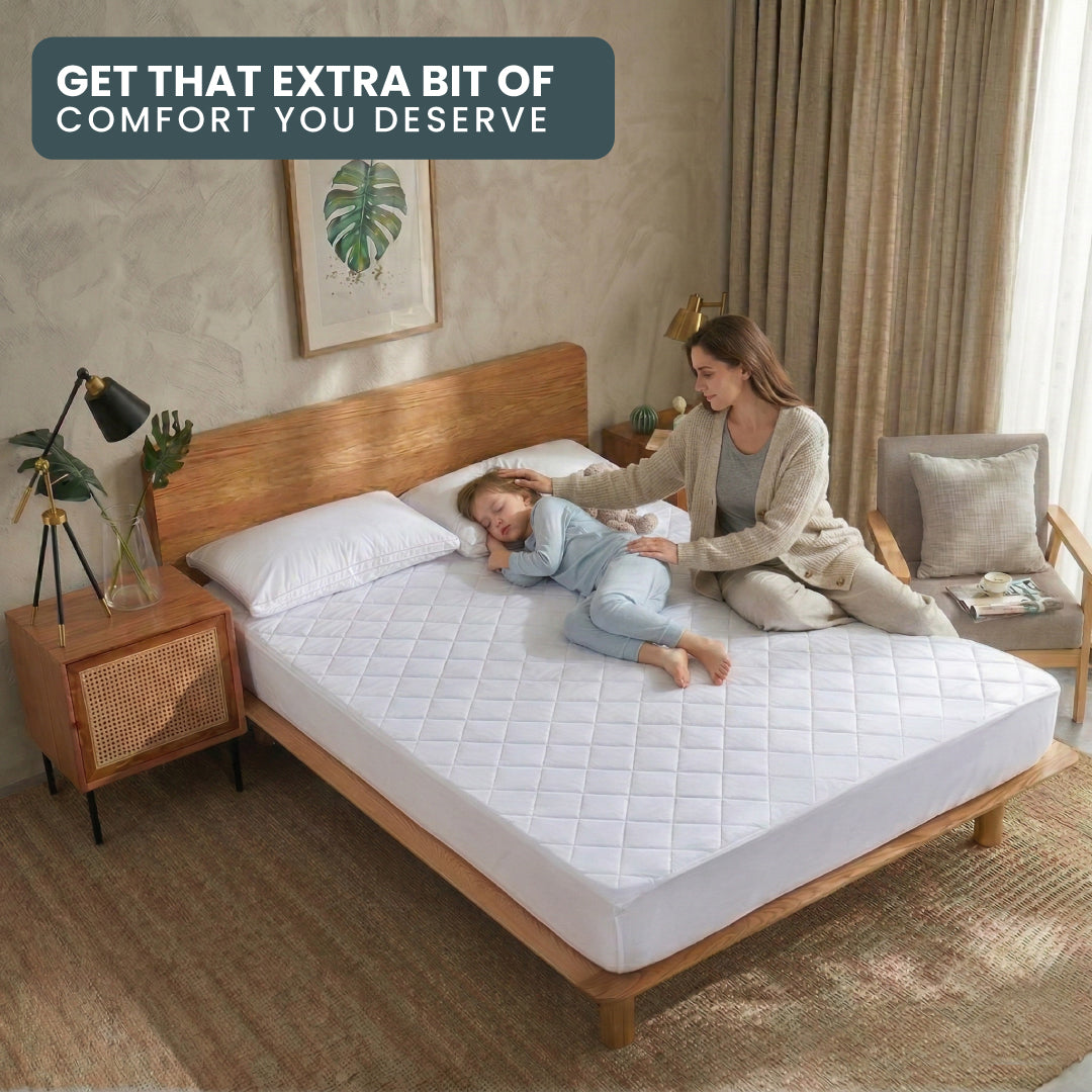 Quilted Thickened Waterproof Double Mattress Protector - 140x200+35cm