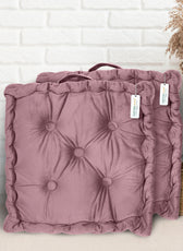 Serenity Velvet Multipurpose Seat Cushion 40x40cm  Pack of 2  Square Shape Seating - Cotton Home