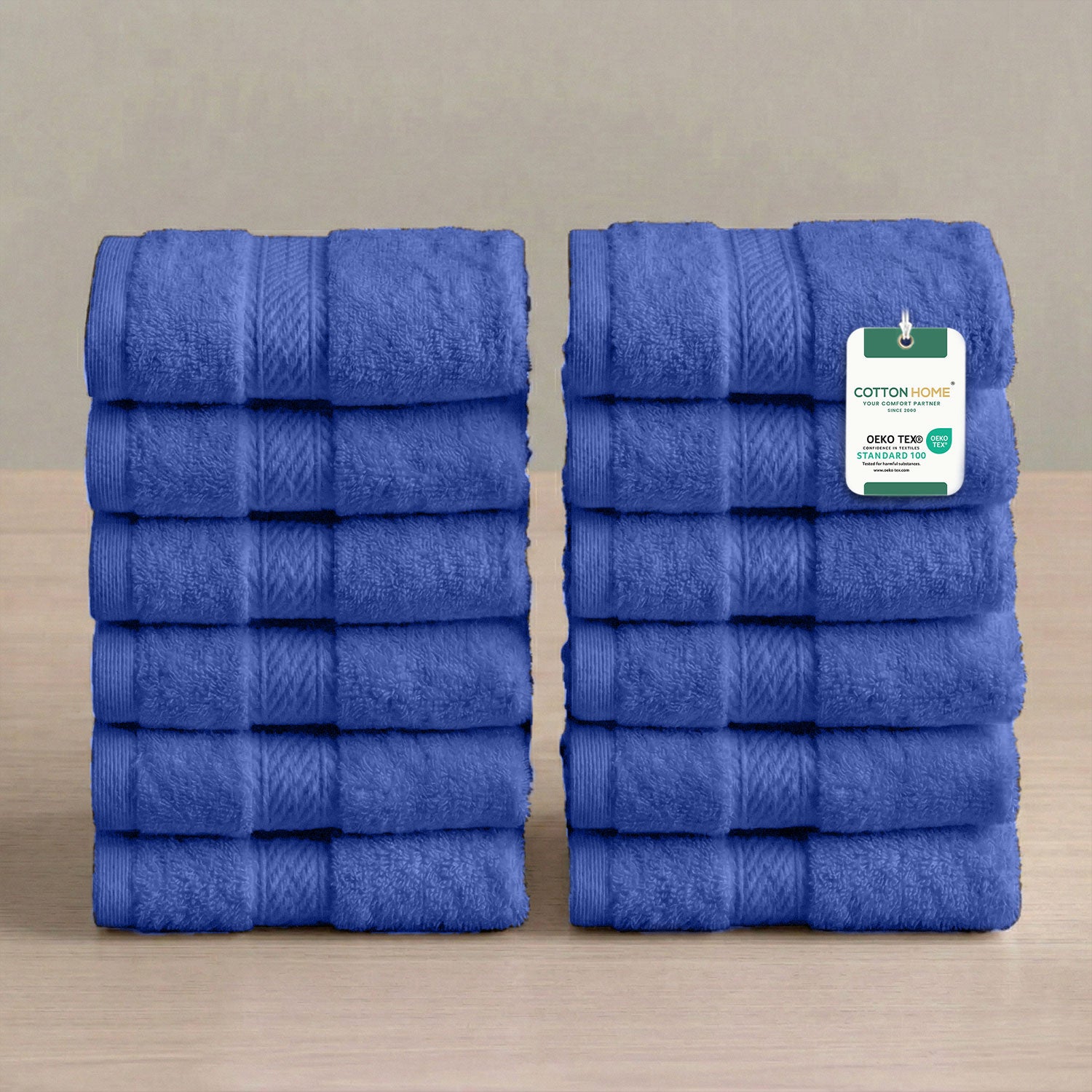 Cotton Face Towel 30x30 CM 12 Piece Set-Soft Feel, Quick Dry, Highly Absorbent Durable Towels