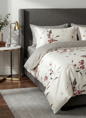 6 Pieces Duvet Cover Set –  220x240cm – Elegant Cream Floral Bedding