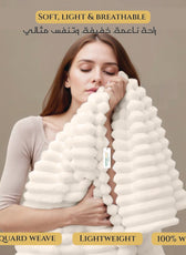 Plush Stripe Blanket Queen Size 220x240 Ivory - Cotton Home