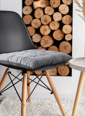 Velvet Slip Free Tufted  Chair Cushion Silver 40x40cm - Pack of 4 - Cotton Home
