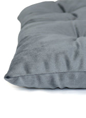 Velvet Slip Free Tufted  Chair Cushion Silver 40x40cm - Pack of 4 - Cotton Home
