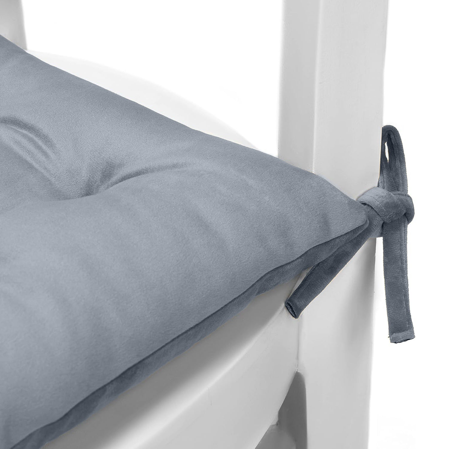 Velvet Slip Free Tufted  Chair Cushion Silver 40x40cm - Pack of 2 - Cotton Home