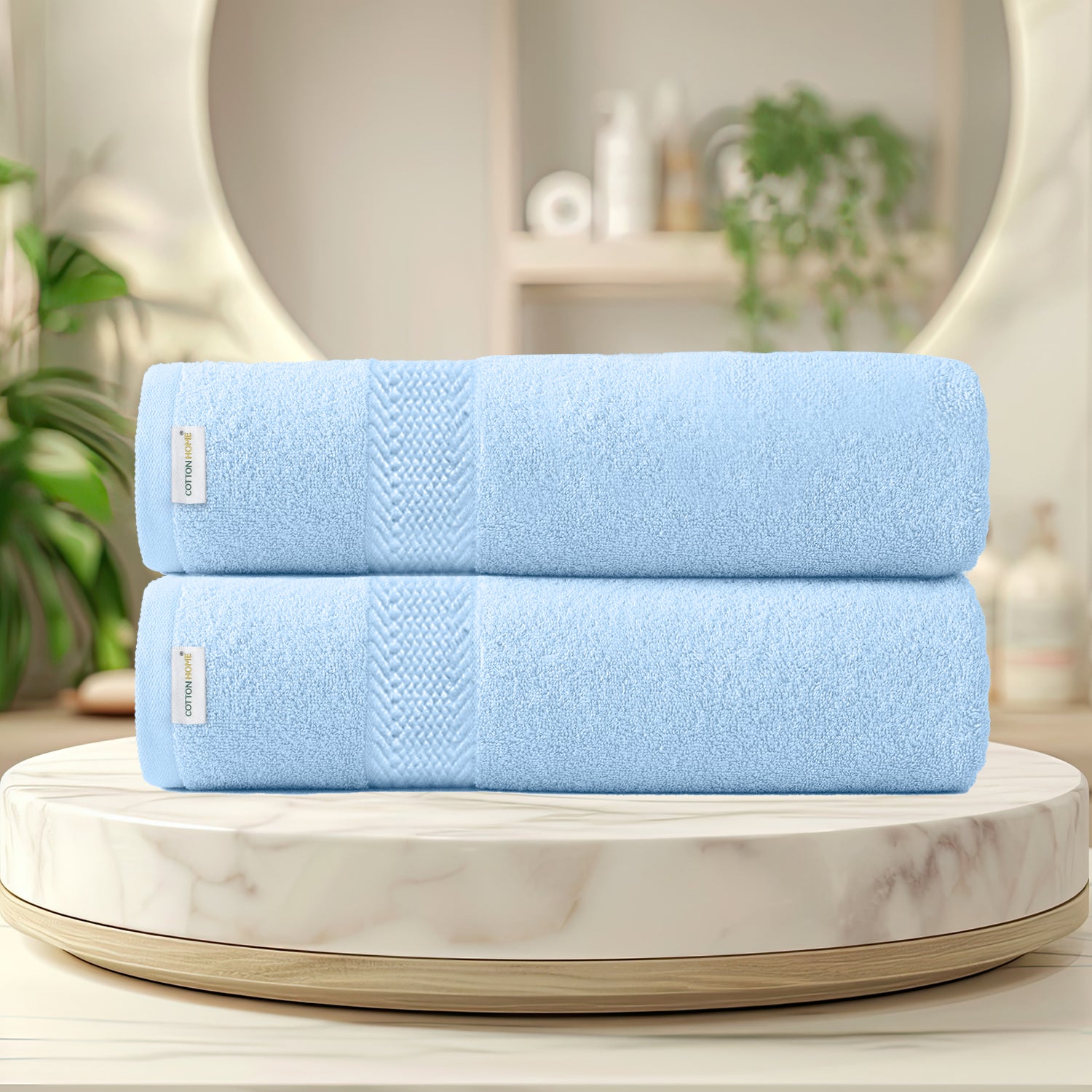Cotton Bath Towel Pack of 2 Soft Feel, Quick Dry, Highly Absorbent Durable Towels - Cotton Home