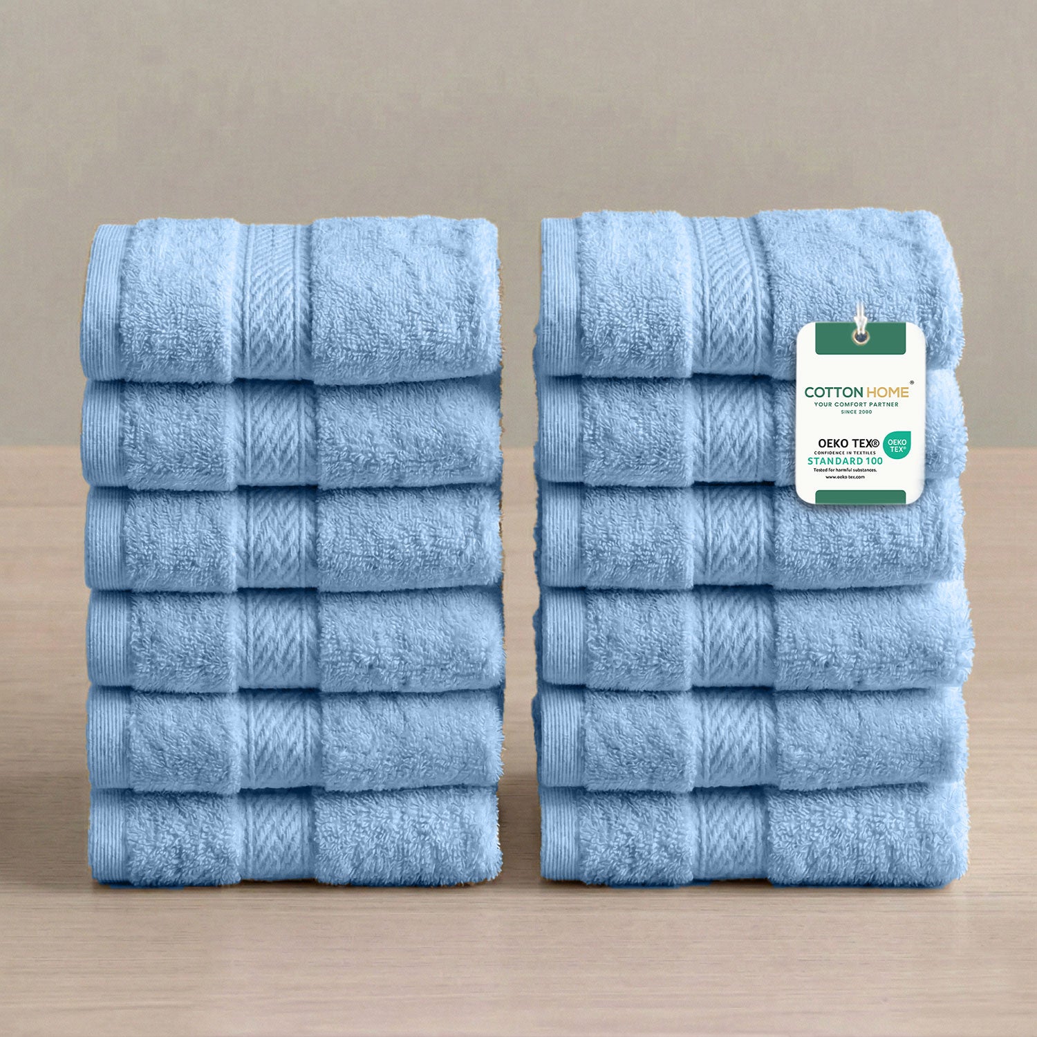 Cotton Face Towel 30x30 CM 12 Piece Set-Soft Feel, Quick Dry, Highly Absorbent Durable Towels