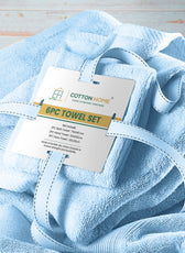 Cotton Home Ultimate Towel Collection - 6 Piece Bundle Sky Blue - Cotton Home