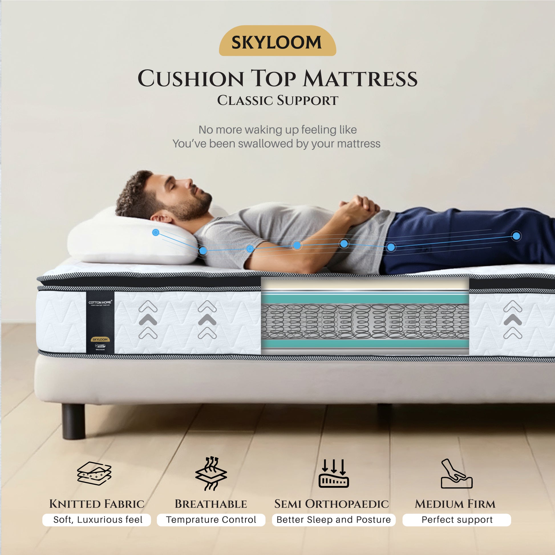 Cotton Home Skyloom Bonnel Spring Pillow Top Mattress