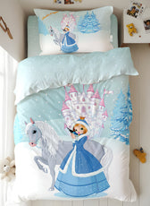 Kids Duvet Cover Set 3 Pcs - Snow Princes Print | 135x220cm | Microfiber | Cotton Home - Cotton Home