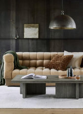 Sunny Velvet 3-Seater Tufted Sofa - 239cm Luxurious Comfort & Style - Cotton Home