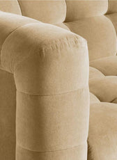 Sunny Velvet 3-Seater Tufted Sofa - 239cm Luxurious Comfort & Style - Cotton Home