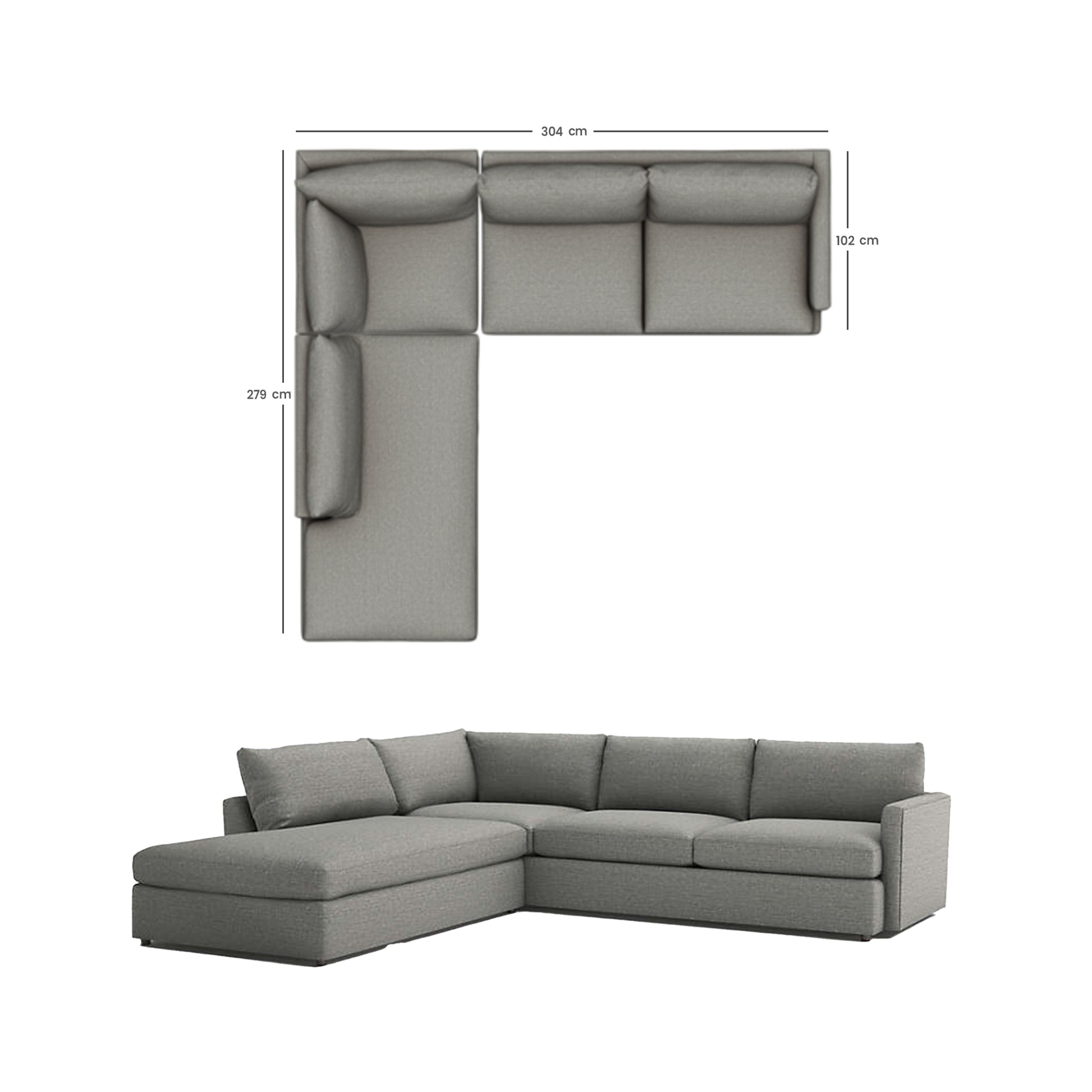 Lounge Left Arm Sectional Sofa - Cotton Home