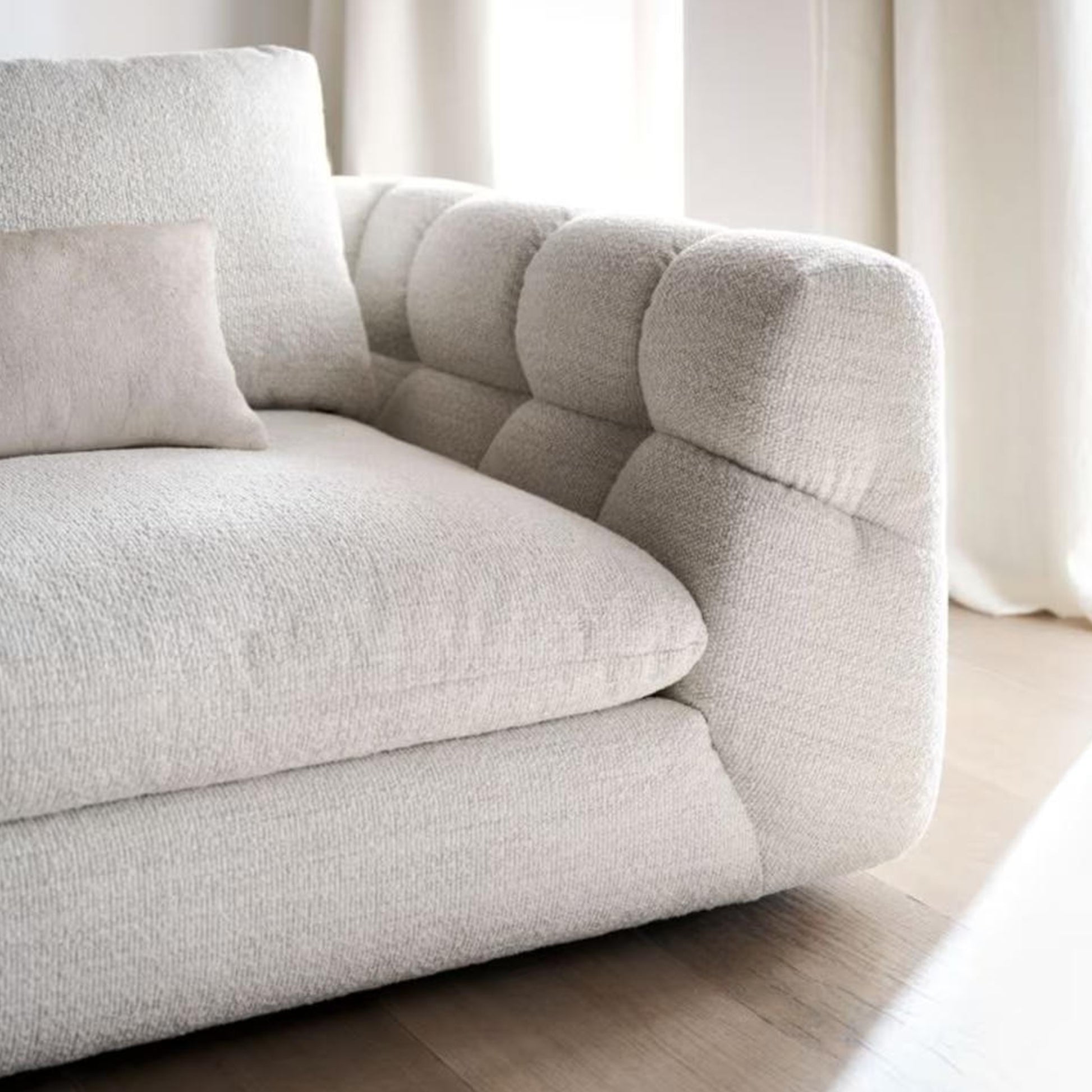 Italian Pearl Design 2-Seater Sofa – Elegant Pearl Fabric Upholstery, Premium Comfort & Style - Cotton Home