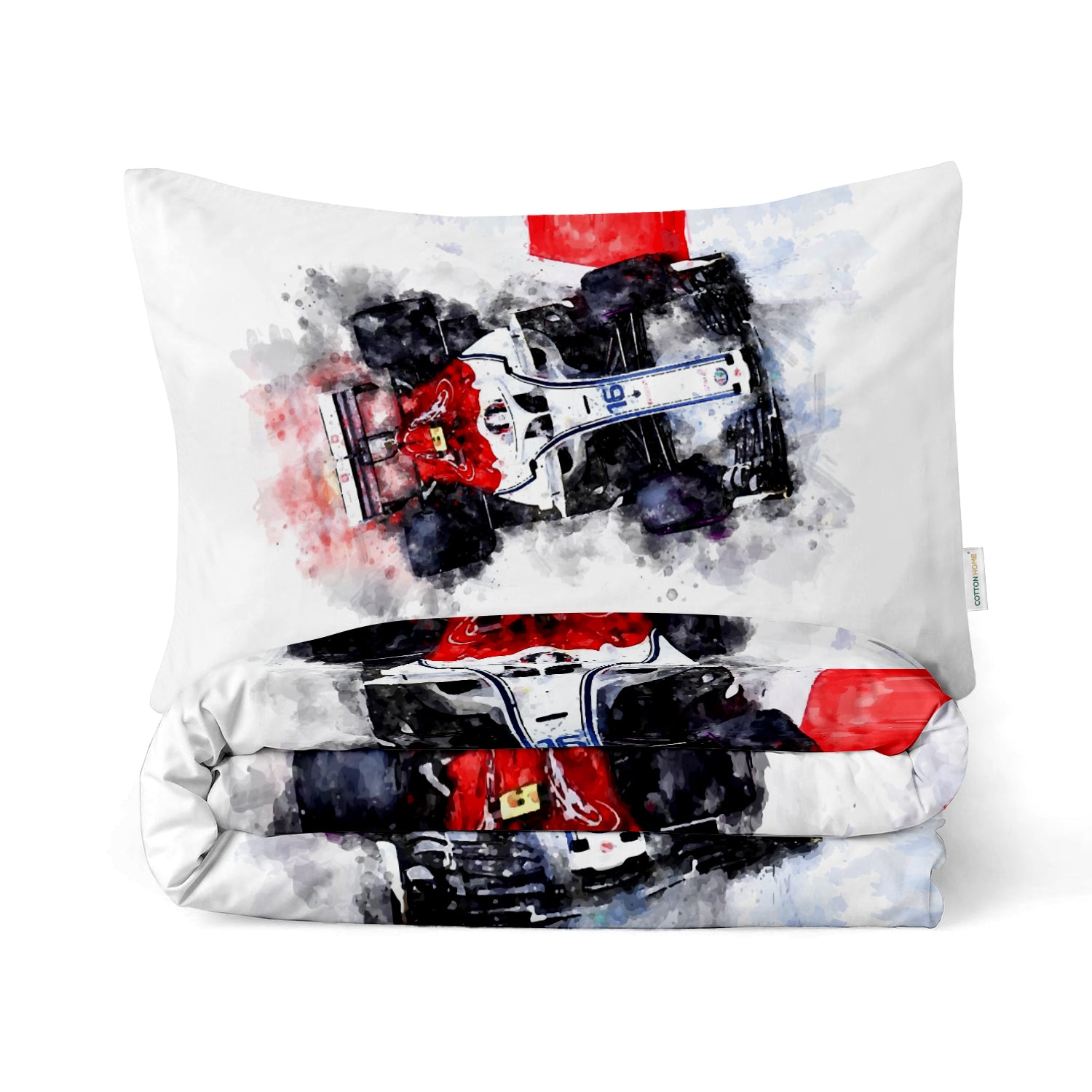 Kids Duvet Cover Set 3 Pcs - Sports Car Print | 135x220cm | Microfiber | Cotton Home - Cotton Home