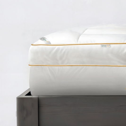 Royal Angler Mattress Topper 120X200 Premium Cotton 300TC with Fitted Sheet Style