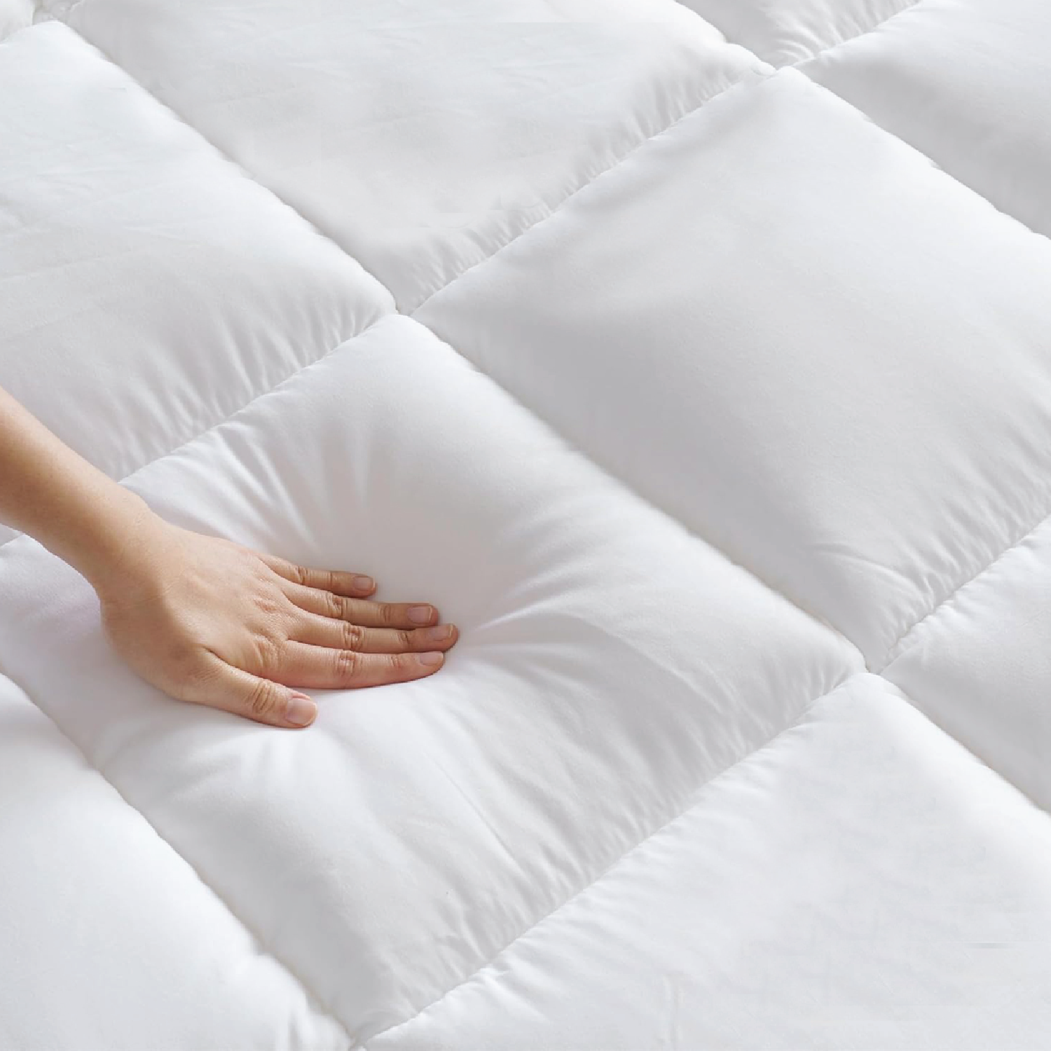 Royal Angler Mattress Topper 160X200 Premium Cotton 300TC with Fitted Sheet Style