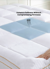 Royal Angler Mattress Topper 160X200 Premium Cotton 300TC with Fitted Sheet Style