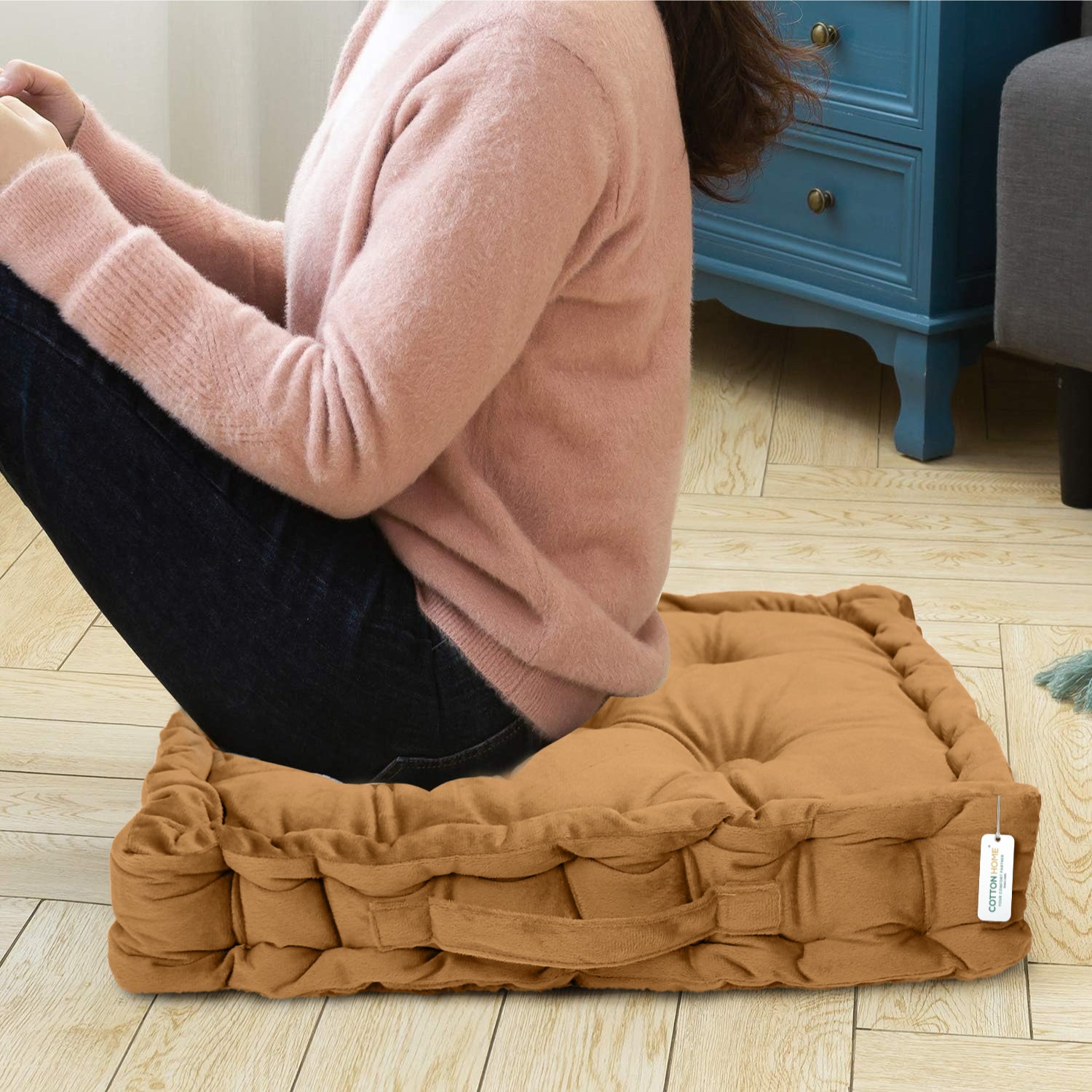 Serenity Velvet Multipurpose Seat Cushion 40x40cm  Pack of 2  Square Shape Seating - Cotton Home