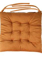 Velvet Slip Free Tufted  Chair Cushion Tan 40x40cm - Pack of 4 - Cotton Home